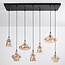 7-light pendant lamp, Black with Amber glass - Trinidad