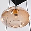 7-light pendant lamp, Black with Amber glass - Trinidad