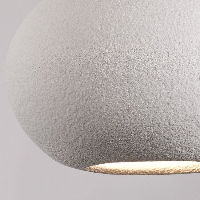 Modern Wabi-Sabi pendant lamp with stone effect Sora Ø47 cm - White