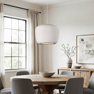 Wabi-Sabi Kumo pendant lamp Ø40 cm with stone effect - White