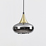 1-phase rail pendant lamp Nill gold with smoked glass and mirror effect - wide glass