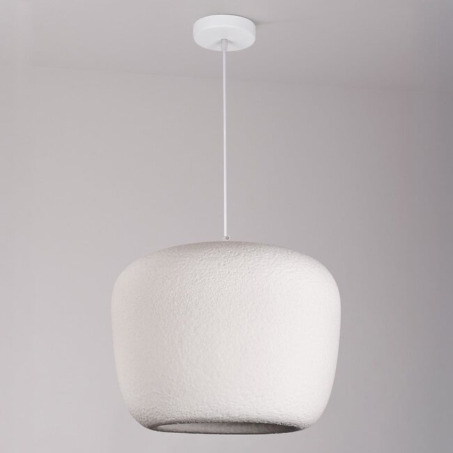 Wabi-Sabi Kumo pendant lamp Ø40 cm with stone effect - White