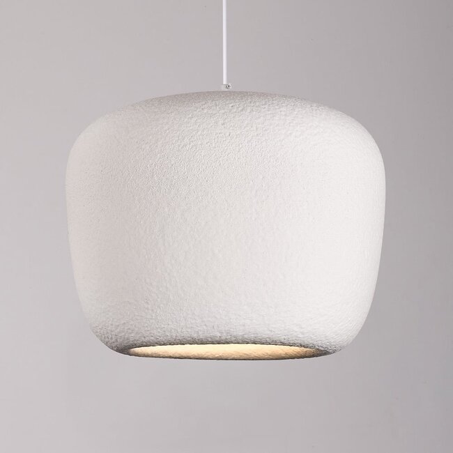 Wabi-Sabi Kumo pendant lamp Ø40 cm with stone effect - White