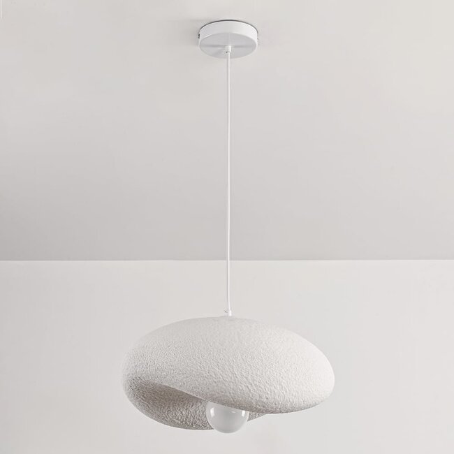 Wabi-Sabi Kawa pendant lamp with White stone effect - 40 x 36 cm