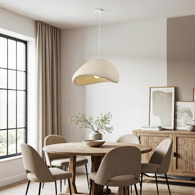 Wabi-Sabi Yume pendant lamp with sand beige stone effect - 60 x 50 cm