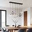 Contemporary pendant lamp with various coloured glass spheres - Lumora