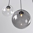 Contemporary pendant lamp with various coloured glass spheres - Lumora