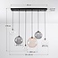 6-light pendant light Lumora - smoked, amber and clear glass