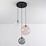 3-light pendant light Luminor - smoked, amber and clear glass