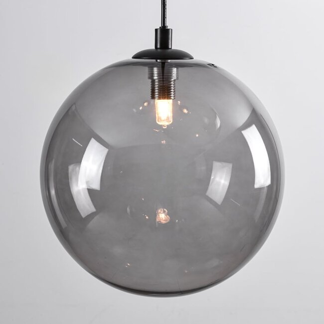 3-light pendant light Luminor - smoked, amber and clear glass
