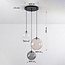 3-light pendant light Luminor - smoked, amber and clear glass
