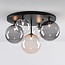 Lumose 5-light ceiling light - smoked, amber and clear glass