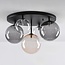 Lumose 5-light ceiling light - smoked, amber and clear glass