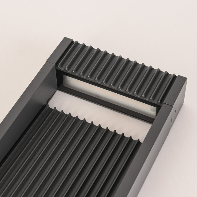 Outdoor floor lamp Andrew with ribbed design 60 cm - Anthracite