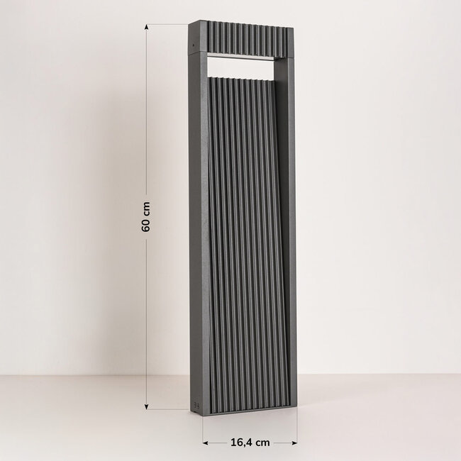 Outdoor floor lamp Andrew with ribbed design 60 cm - Anthracite