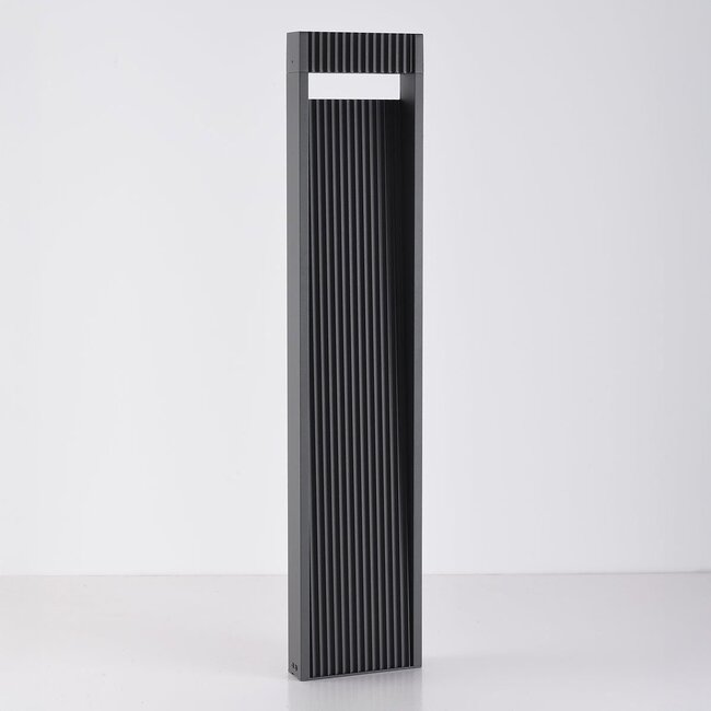Outdoor floor lamp Andrew with ribbed design 80 cm - anthracite