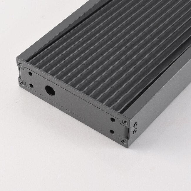 Andrew standing outdoor lamp with ribbed design, 80 cm - anthracite