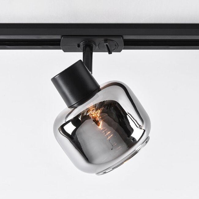1-phase track spotlight Juna, smoked glass