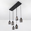 Palaio 6-light pendant light - black with smoked glass
