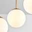 Round ceiling lamp in Gold with Opal white glass, 5-light - Carat