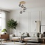 Carat 5-light ceiling light - gold with smoked glass