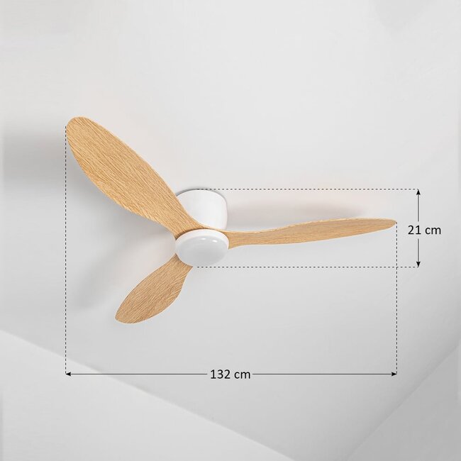 Circo summer/winter ceiling fan with adjustable colour temperature – wood effect