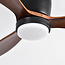 Summer/winter ceiling fan in wood with adjustable colour temperature - Flux