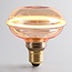 4W dimmable UFO filament lamp E27, Ø10 cm, 1800K, Amber glass with horizontal ring