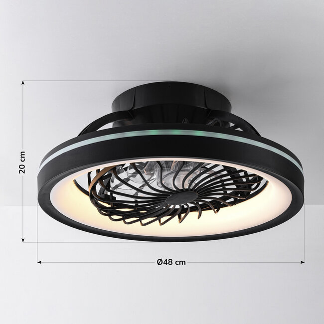 Ceiling fan with dimmable LEDs and RGB function - Flow