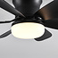 Black ceiling fan with dimmable LEDs and adjustable colour temperature - Swift