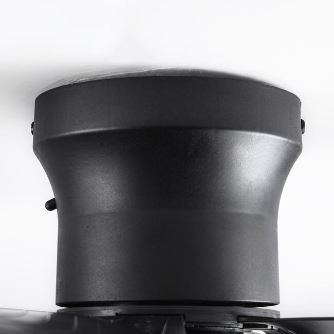 Black ceiling fan with dimmable LEDs and adjustable colour temperature - Swift