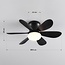 Black ceiling fan with dimmable LEDs and adjustable colour temperature - Swift