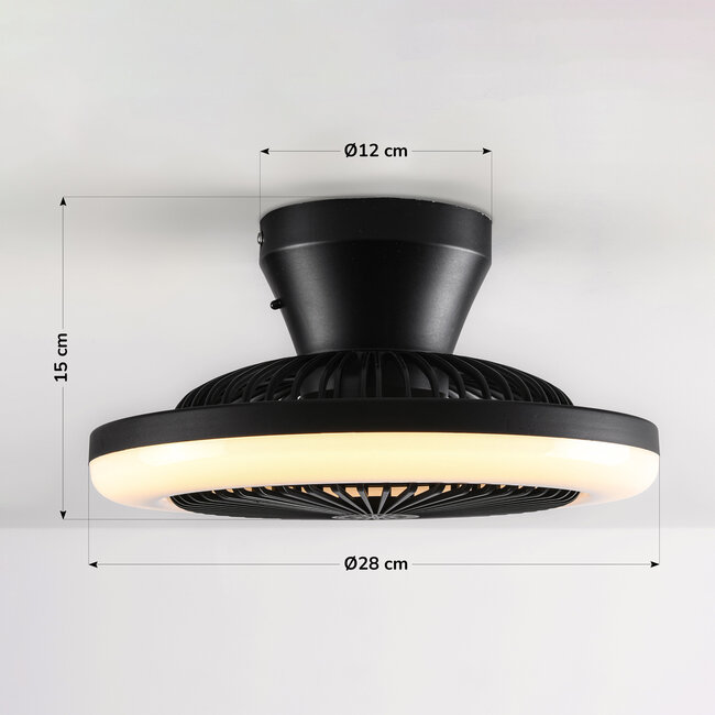 Dimmable ceiling fan Gale incl. remote control and adjustable colour temperature
