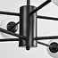 Designer ceiling lamp in Matt black with marble-look spheres, 8-light - Idaho