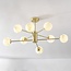 Designer sand gold ceiling lamp with marble-look bulbs, 8-light - Idaho