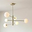 Sest ceiling lamp in Gold with marble-look bulbs, 6-light