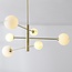 Sest ceiling lamp in Gold with marble-look bulbs, 6-light