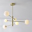 6-light ceiling light Sest - gold and marble effect