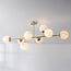 Designer ceiling light Osem gold with marble-effect spheres, 8-light