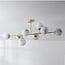 Designer ceiling light Osem gold with marble-effect spheres, 8-light