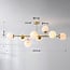 Designer ceiling light Osem gold with marble-effect spheres, 8-light