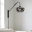 Industrial wall light Dasha with swivel and extendable arm with smoked glass