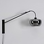 Industrial wall light Dasha with swivelling and extendable arm with smoked glass