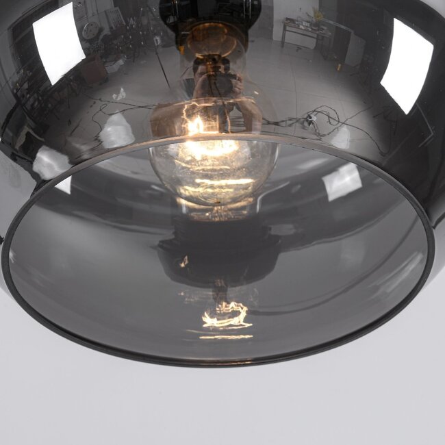 Industrial wall light Dasha with swivel and extendable arm with smoked glass