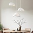 3-light Wabi-Sabi pendant lamp, White stone effect - Sora