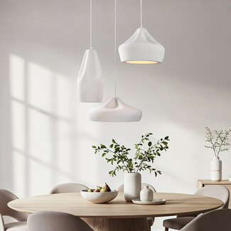 3-light pendant lamp in White, Wabi-Sabi style - Mizu