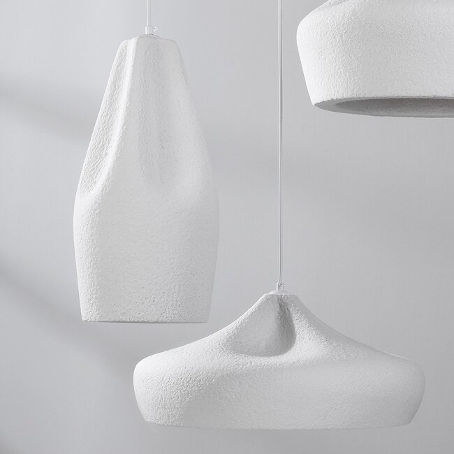 3-light pendant lamp in White, Wabi-Sabi style - Mizu