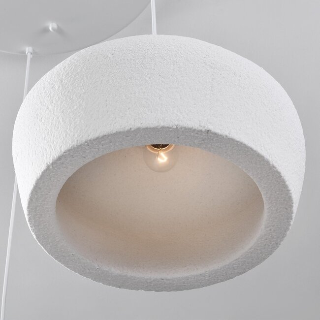 3-light pendant lamp in White, Wabi-Sabi style - Mizu