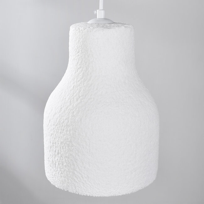 Minimalist Haru pendant lamp Ø18 cm in Wabi-Sabi style - White Stone effect