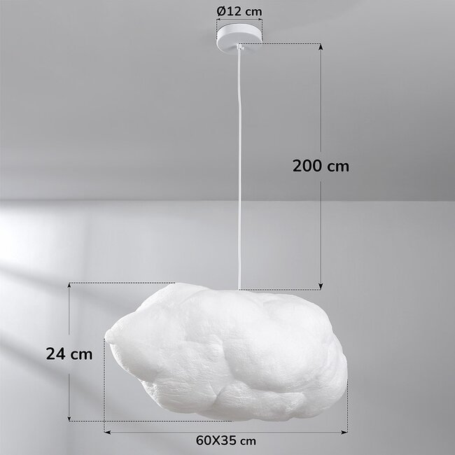 White cloud-shaped pendant lamp Kumo 60 cm – cloud lamp